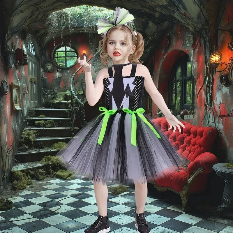 

Jogerli Хэллоуин Майстер подземного мира Косплей Костюм Детское сетчатое платье принцессы Комплект для выступлений
