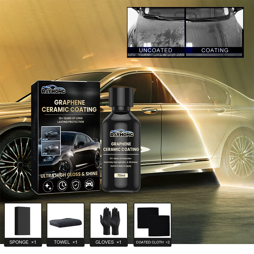 Graphene Ceramic Coating 70ml Advanced Car Protection Anti-Scratch High Gloss Hydrophobicity Supplies for Motorcycle Auto