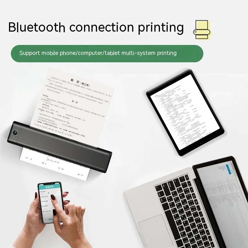 Mr.In M08f Printer Portable Bluetooth custom Printer Continuous Paper Tattoo Transfer Paper Printer A4 Thermal Printing Paper