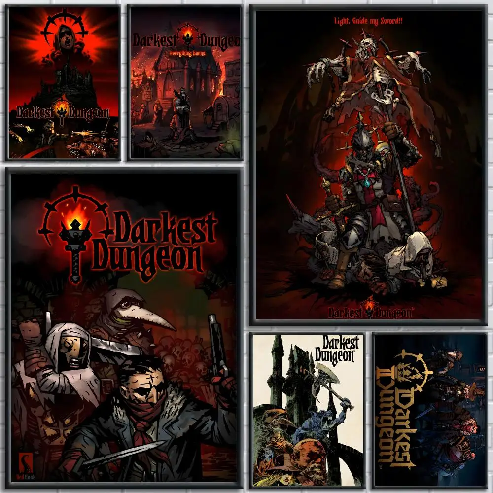 Roguelike games D-Darkest Dungeon Poster Modern Aesthetic Wall Art Print Minimalist Poster Bedroom Living Room Home Decor Gift