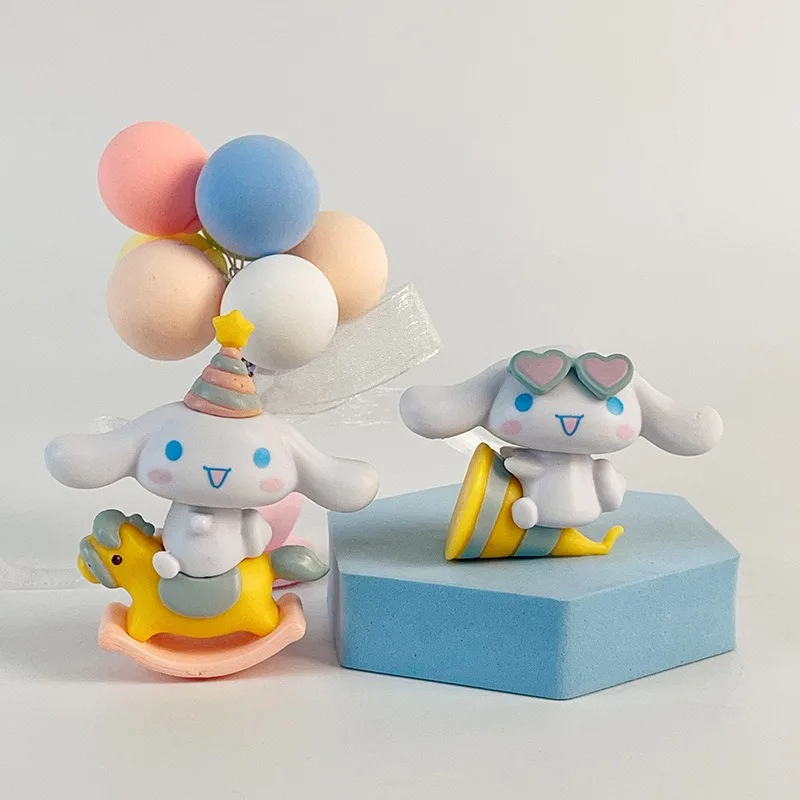 Figuras de Anime Sanrio Cinnamoroll Hello Kitty, caja ciega de la serie Party, colección de mesa de PVC, decoración, regalos misteriosos, 6 uds.