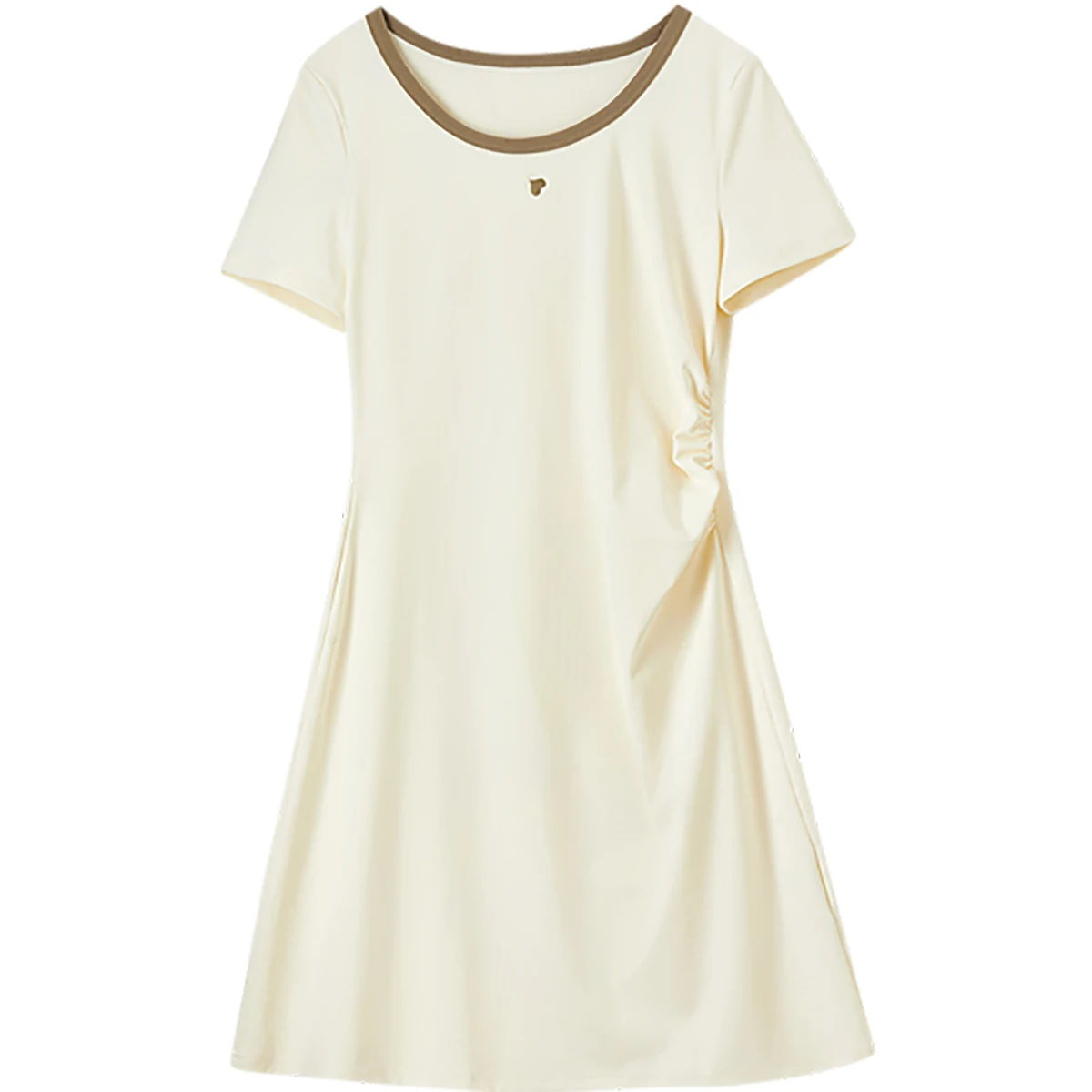 SENTUBILA Sukienka midi damska na lato 2025, łączona, z dekoltem w kształcie litery U, haftowana, dopasowana, codzienna, modna sukienka w kształcie litery A, model 152L59187