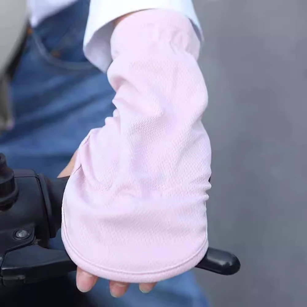 Guantes de malla transpirables, manoplas finas sin dedos, guantes de manga de ciclismo, guantes de protección UV para conducción, guantes de