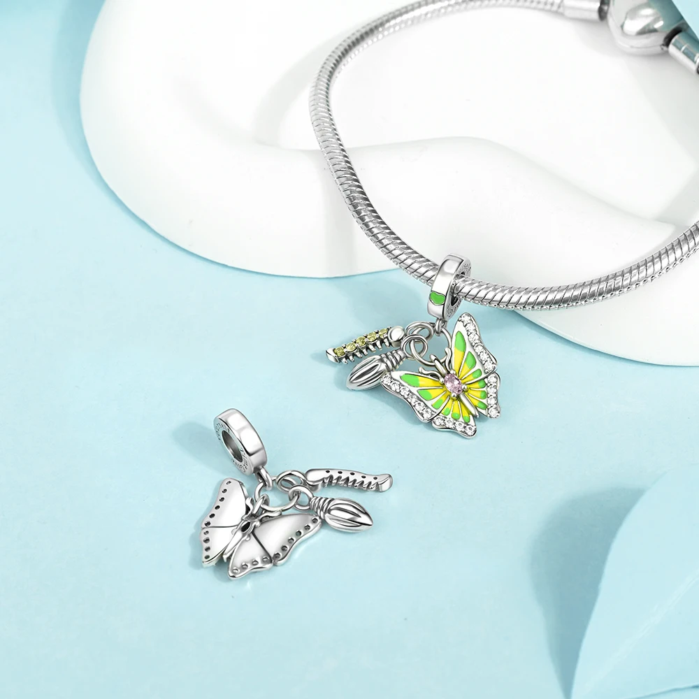 925 Sterling Silver Pendant Beads Christmas Tree Salamander Golf Umbrella Treasure Book Sunflower Snowflake Gem Charm Jewelry