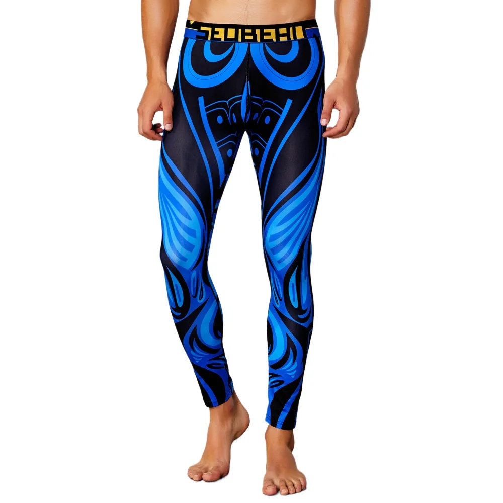 Autumn Winter Leggings for Men Pattern Comfort Thermal Underwear Slim-Fit Base Layer Pants for Daily Casual Wear Warm Long Johns