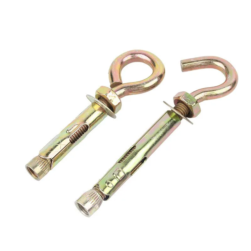 

10 шт. сверхмощные расширительные болты с проушиной, оцинкованные поворотные крючки, бетонные анкеры для гамака, подвесные кольцевые болты для тяжелой нагрузки