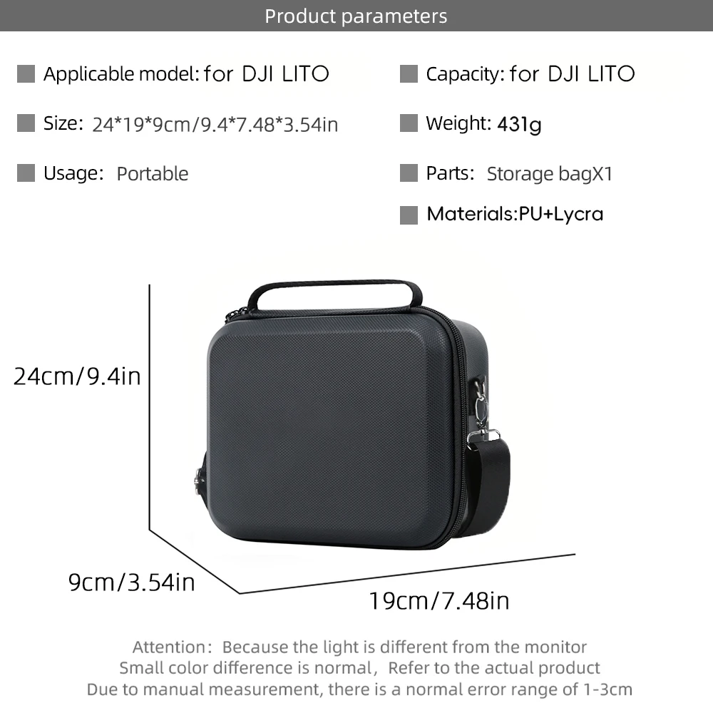 

Travel Carrying Case for DJI Lito X1/Lito1, Waterproof PU Storage Bag Portable Organizer with Shoulder Strap Protective Cover