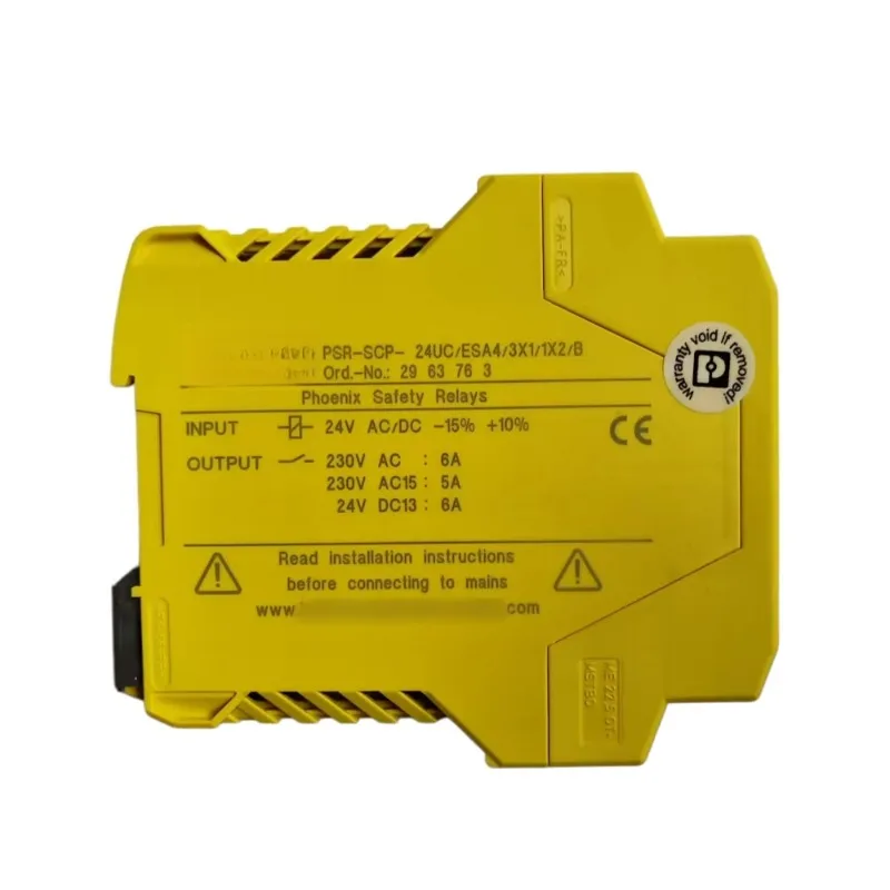 

Price negotiation PSR-SCP- 24UC/ESA4/3X1/1X2/B 2963763 Industrial Safety Relay Module 24V DC Emergency Stop Monitoring Unit for