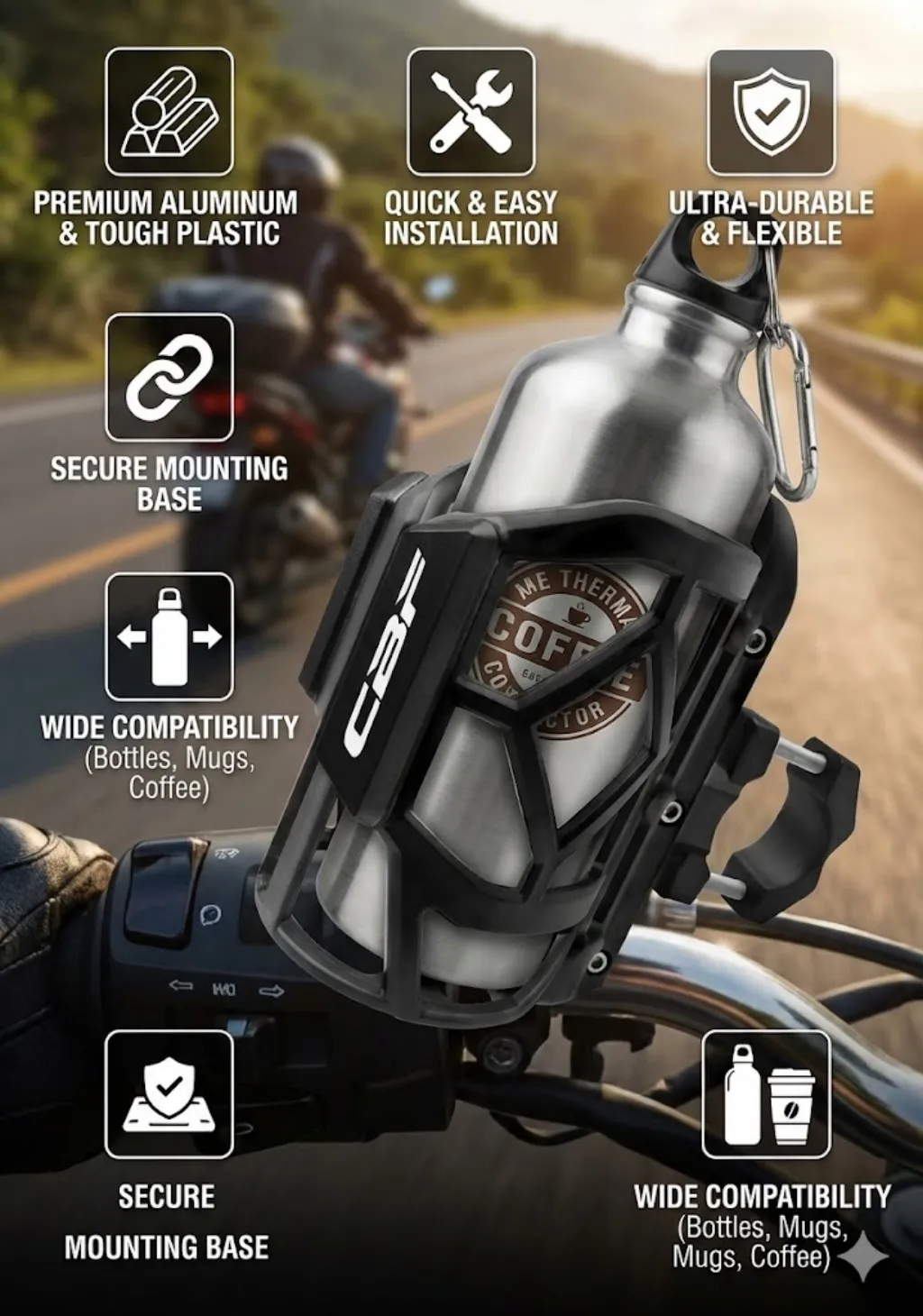

For CBF 600 CBF1000 CBF 125 150 250 500 SA CBF250 CBF500 CBF125 Universal High Quality Motorcycle Beverage Water Cup Holder