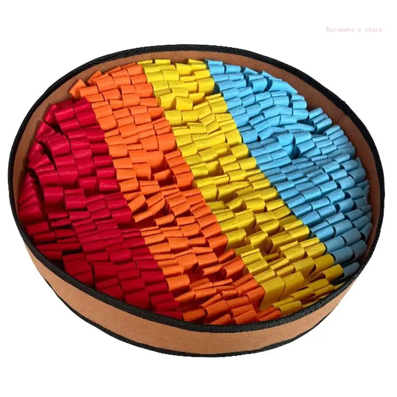 

Snuffle Dog Stuffed Rainbow Treat Dispensing Toy Chew-Resistant Soft Chew for Dogs Encouraging Foraging Skills