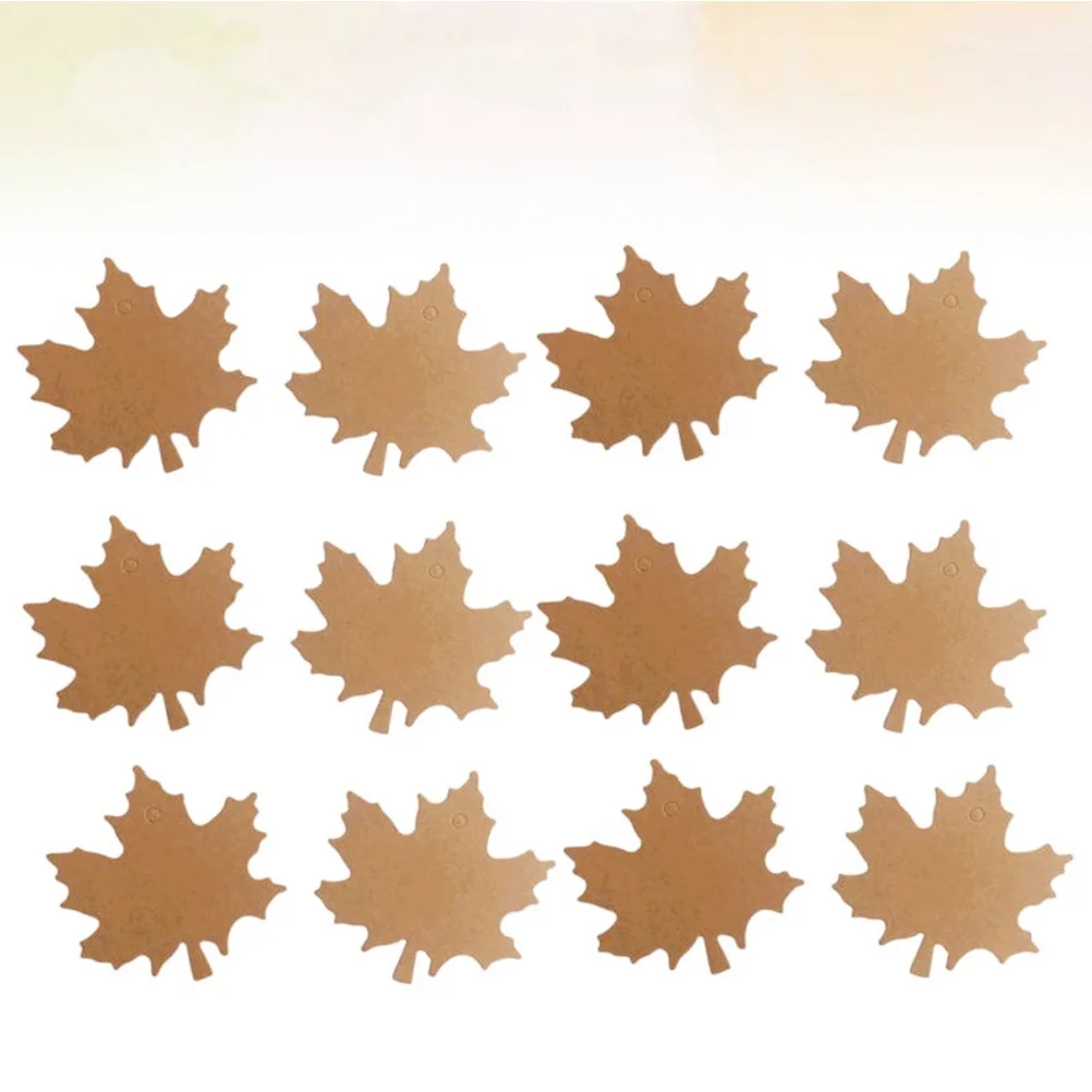 

100pcs Vintage Maple Leaves Design Gift Tag Creative Kraft Paper Tag Fall Decor for Baking Store Gift with 20M Rope