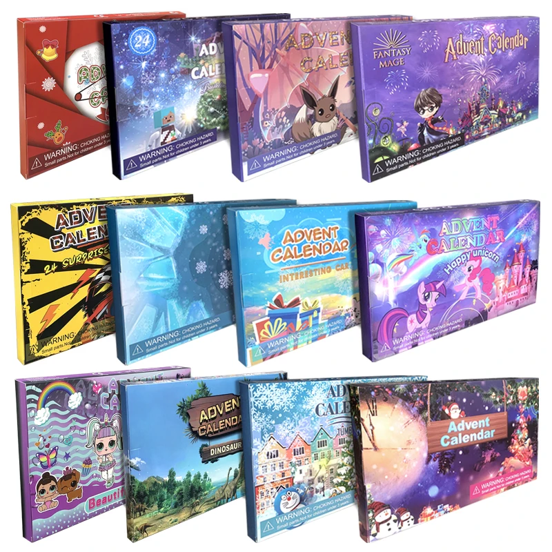 24Pcs/Box Advent Calendar Anime Figures Gift Box Lego Robort Surprise Girls Pokemon Pony Harry Potter PVC Model Dolls Kids Toys