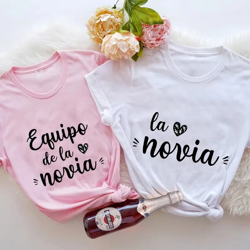 

Team Bride T-shirt Spanish Girl Bachelorette Party T Shirt Bridal Shower Tshirt Friends Bride Squad Tee Wedding Hen Party Tops