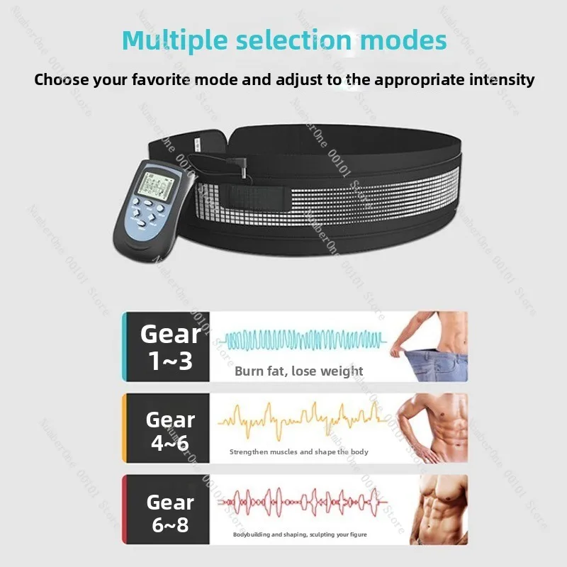 Home Use EMS Abdominal Muscle Trainer Belt, Electric Pulse Waist Fitness Massager, Lazy Workout Equipment for Toning Body