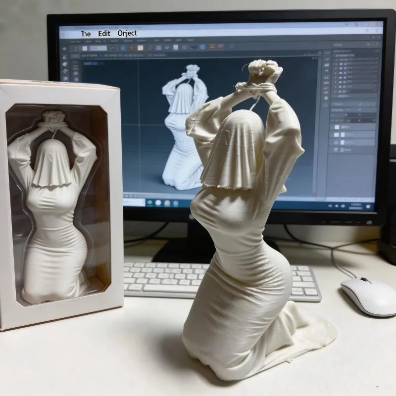 

Sexy Kneeling Ghost Figure 3D Printing Model Pure Desire Creative Statue Desktop Decoration Collectible