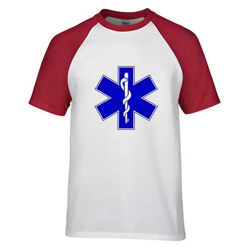 EMT Emergency Ambulance Printed T Shirt Men Fashion Summer Streetwear O-Neck T-Shirt Harajuku Casual 100% Cotton Short Sleeve