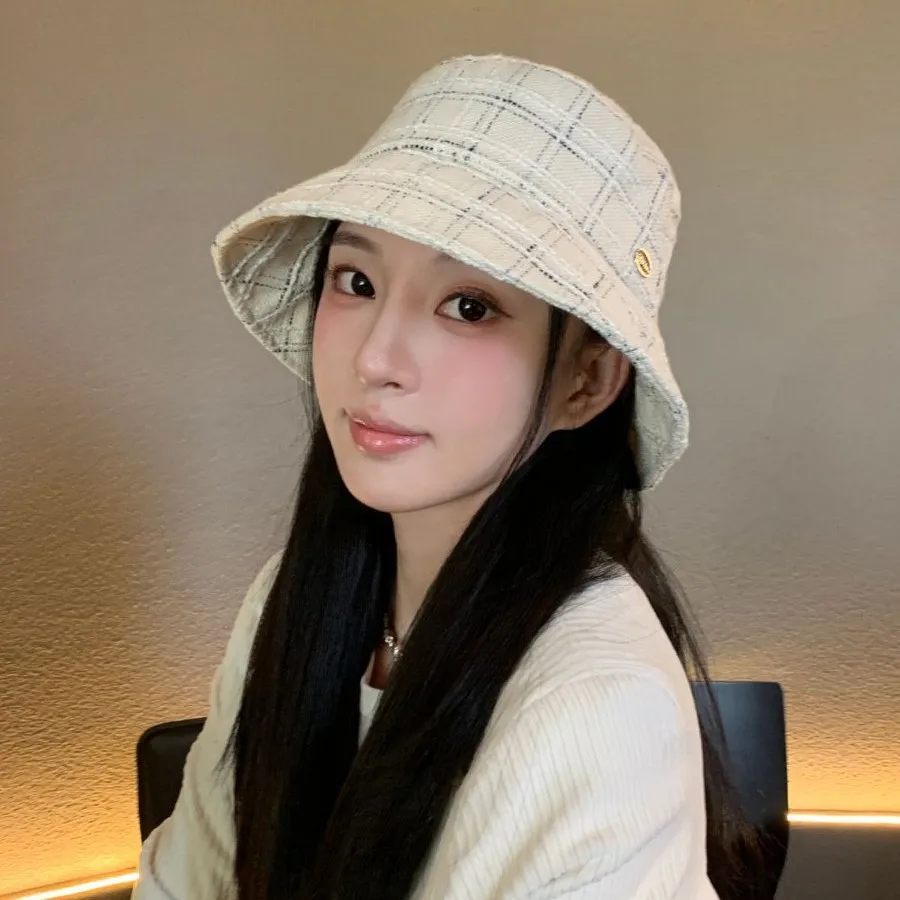 2025 جديد! الراقية - الخريف المرأة - قبعة صياد الشتاء - الكورية - نمط Xiaoxiangfeng، قبعة حوض عصرية ومتعددة الاستخدامات