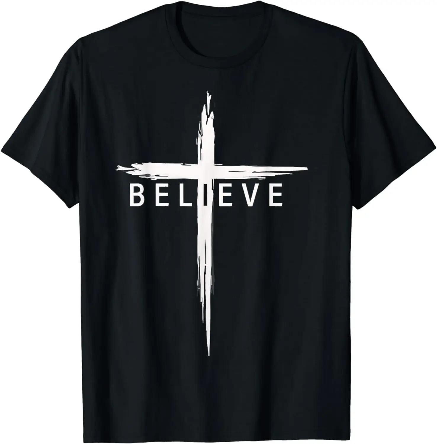 2024 summer tops Believe Christian Cross Jesus Christ Christians Men Women T-Shirt