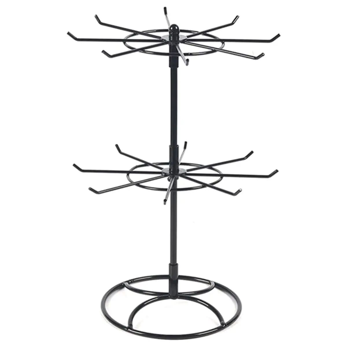 KSOL Rotating Jewelry Display Stand 2 Tier Necklace Organizer for Hanging Earrings Rings Bracelets Watches