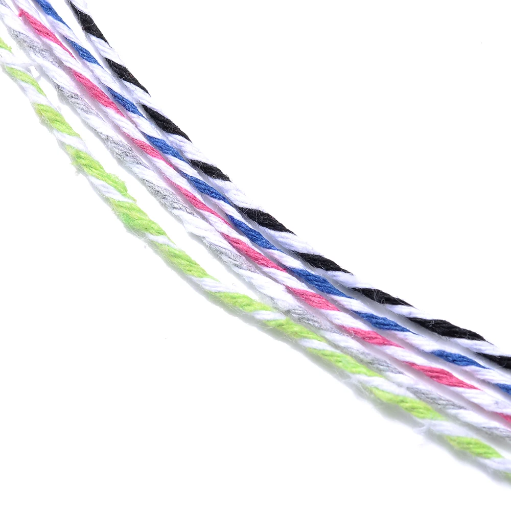 100m/Rolle 1,5mm Buntes Zweifarbiges Baumwollseil zum Stricken und Nähen für DIY Handgestrickte Kleidung, Kopfbedeckungen, Handschuhe und Socken – Detail 5