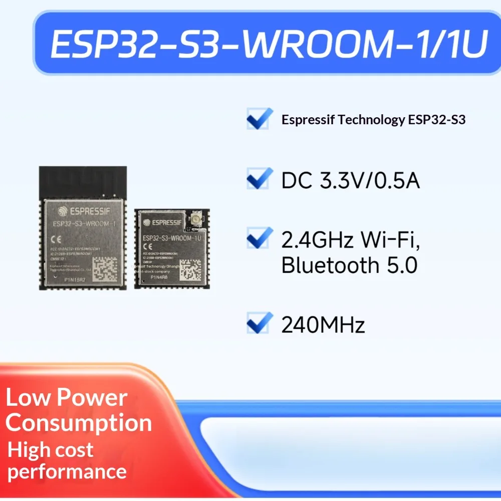 Wireless Communication Module Espressif ESP32 S3 WROOM 1 1U Dual Core ESP32 Chip 2 4GHz WiFi Bluetooth Module For Student Maker