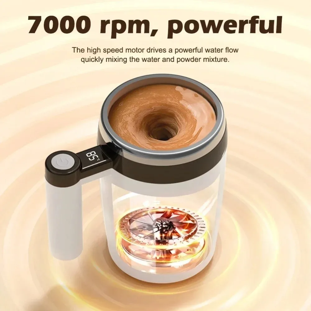 

With Display Screen Electric Auto Stirring Cup 380ml 304 Stainless Steel Self Mixing Cup USB Rechargeable Automatic Mixing Cup