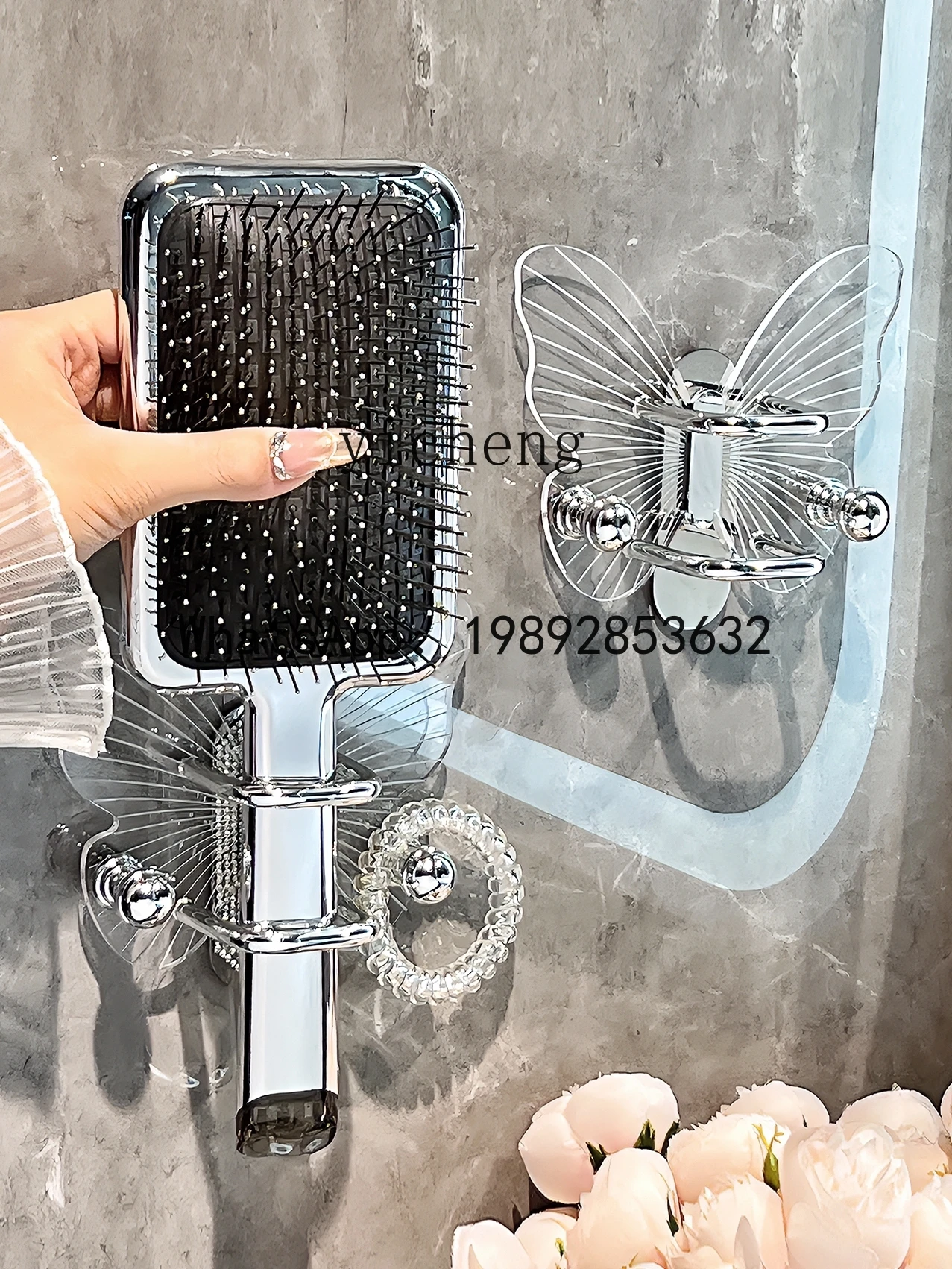 

X5 light luxury bathroom comb rack wall hanging non-punching bathroom headband rubber band headband hair band storage hook