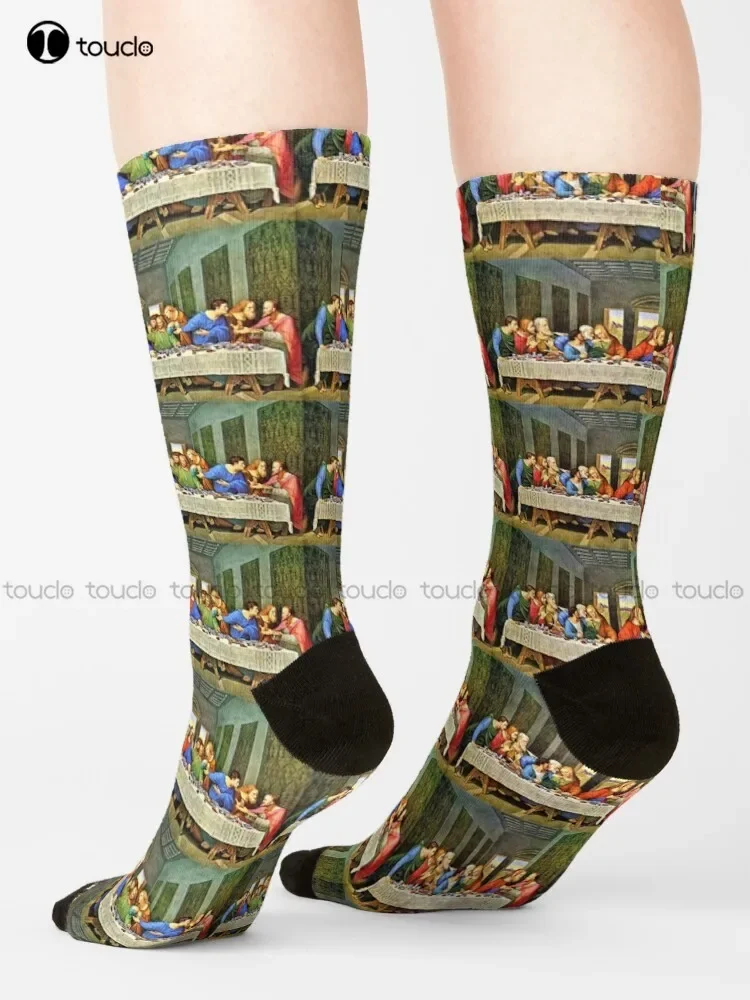 The Last Supper Jesus Religion Catholic Catholicism Socks Womens Cotton Socks 360° Digital Print Unisex Adult Teen Youth Socks