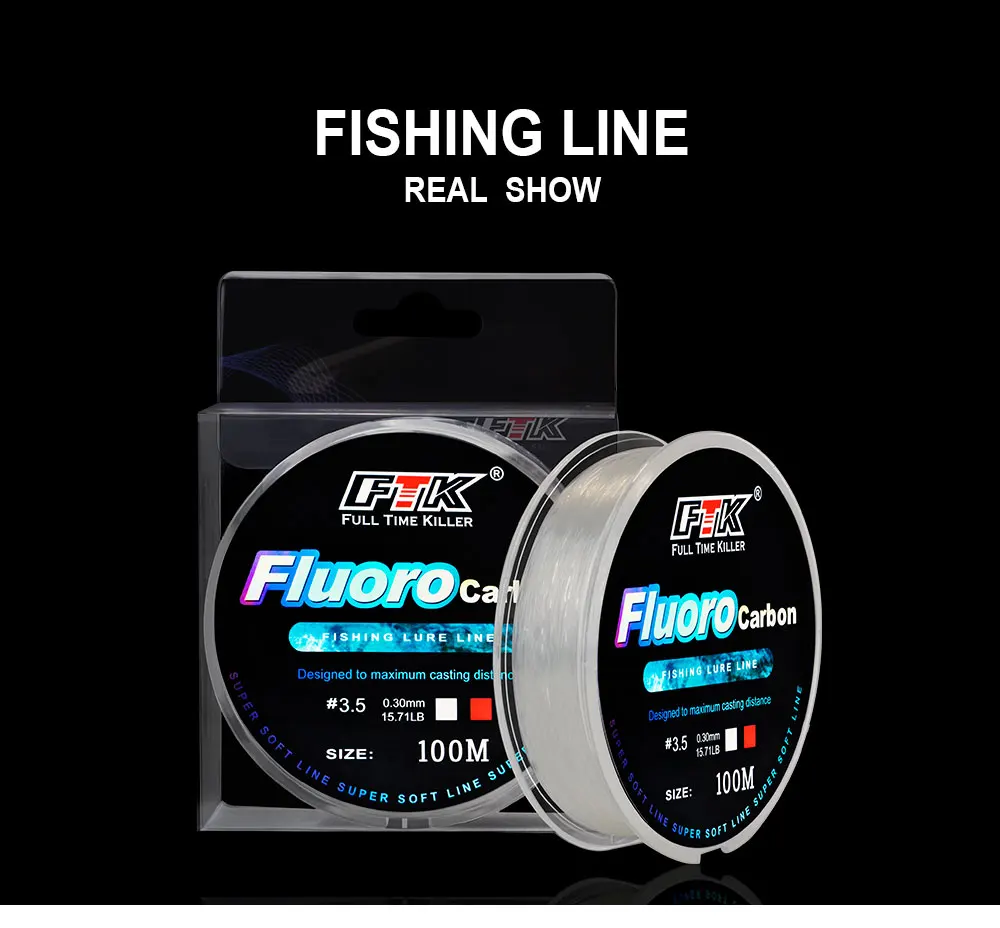 FTK 100M Fluorkohlenstoff Beschichtung Angelschnur 4,13 LB-34,32 LB Carbon Faser Monofilament Vorfach Linie Karpfen Angeln Sinkende Linie – Detail 10