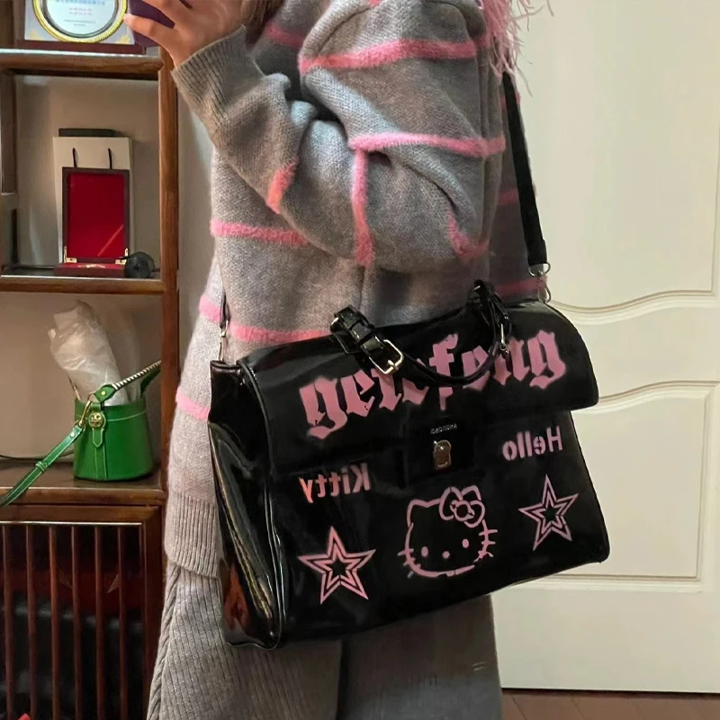 Kawaii Sanrio Hello Kitty borsa portatile Mini borsa da sella borsa a tracolla borsa a tracolla ad alta capacità regalo per ragazze dei cartoni