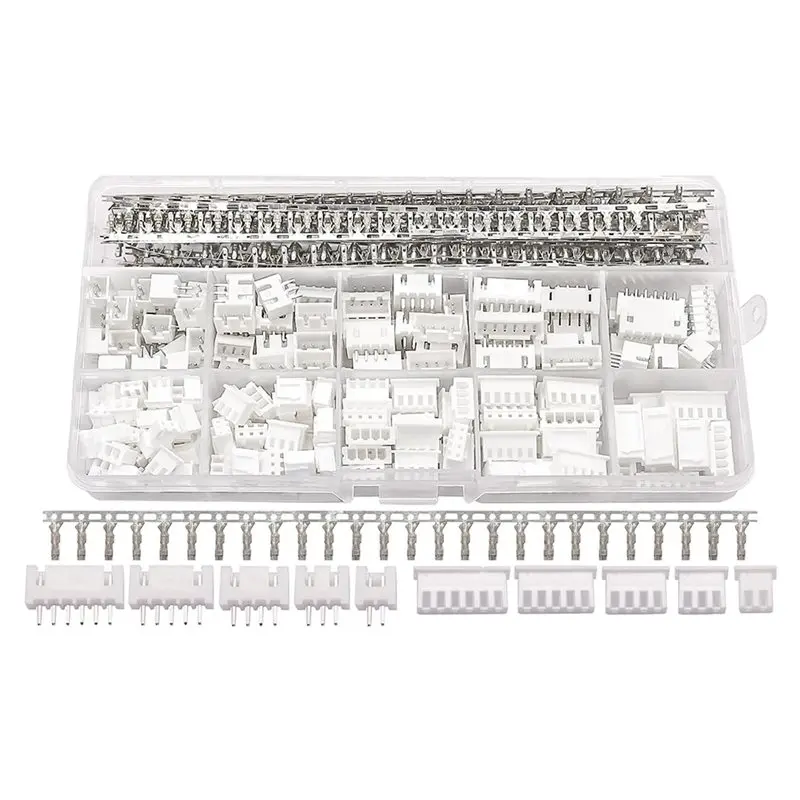 

RMWIN-JST-XH 2.54Mm Connector Kit 560PCS 2.54Mm 2/3/4/5/6 Pin Female/Male Adapters Cable Plugs Housing