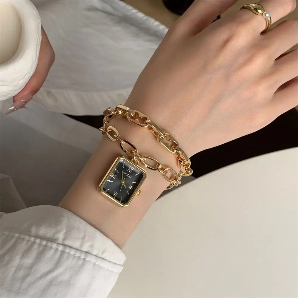 

Fashion Square Dial Bracelet Watch Bracelet Strap Elegant Quartz Watch Luxury Gift Wristwatch For Women