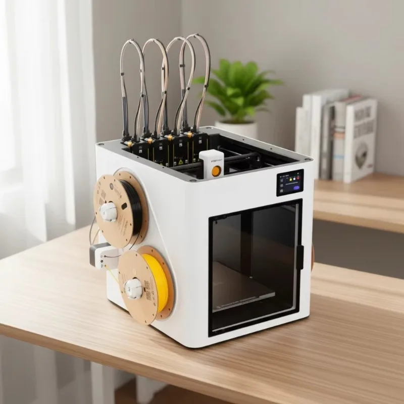 FDM 3D Printer 4-Head Multi-Color High-Speed 5s Rapid Head Swap Material-Saving PLA USB