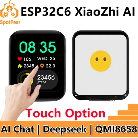 자세히 둘러보기 딥시크 AI 음성 채팅 ESP32 C6 개발 보드 1.69인치 LCD 디스플레이 240x280 1.69인치 터치스크린 프로그래밍 가능 시계