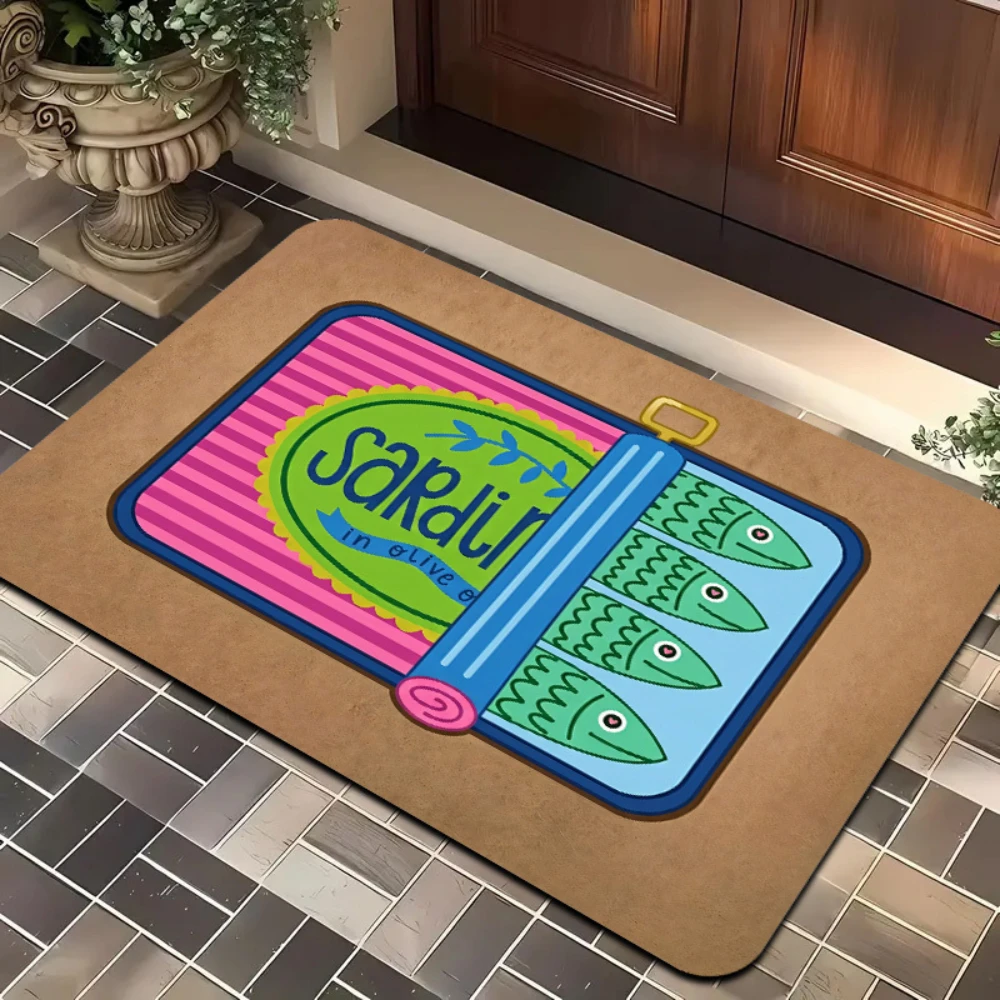 Boho Style Ocean Fish Motif Doormat Floor Rug Main Foyer Pantry Area Bedroom Corner Indoor Passage Stylish Ornamental Entry Mat