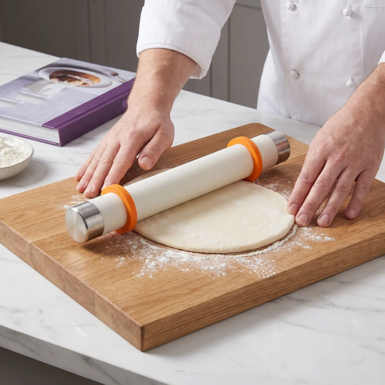 2Sets Rolling Pin Guide Ring Silicone Spacer Rings 2Mm 4Mm 6Mm 8Mm Adjustable Thickness Dough Rolling Spacer Pastry Baking Bands