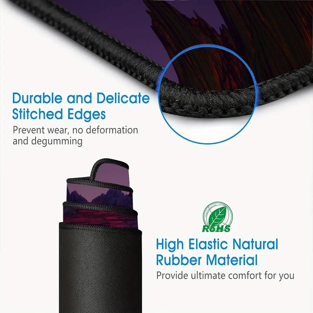 Tappetino per mouse con scenario fantasy Blood Moon - Tappetino da scrivania per scena notturna misteriosa, grande XXL, antiscivolo