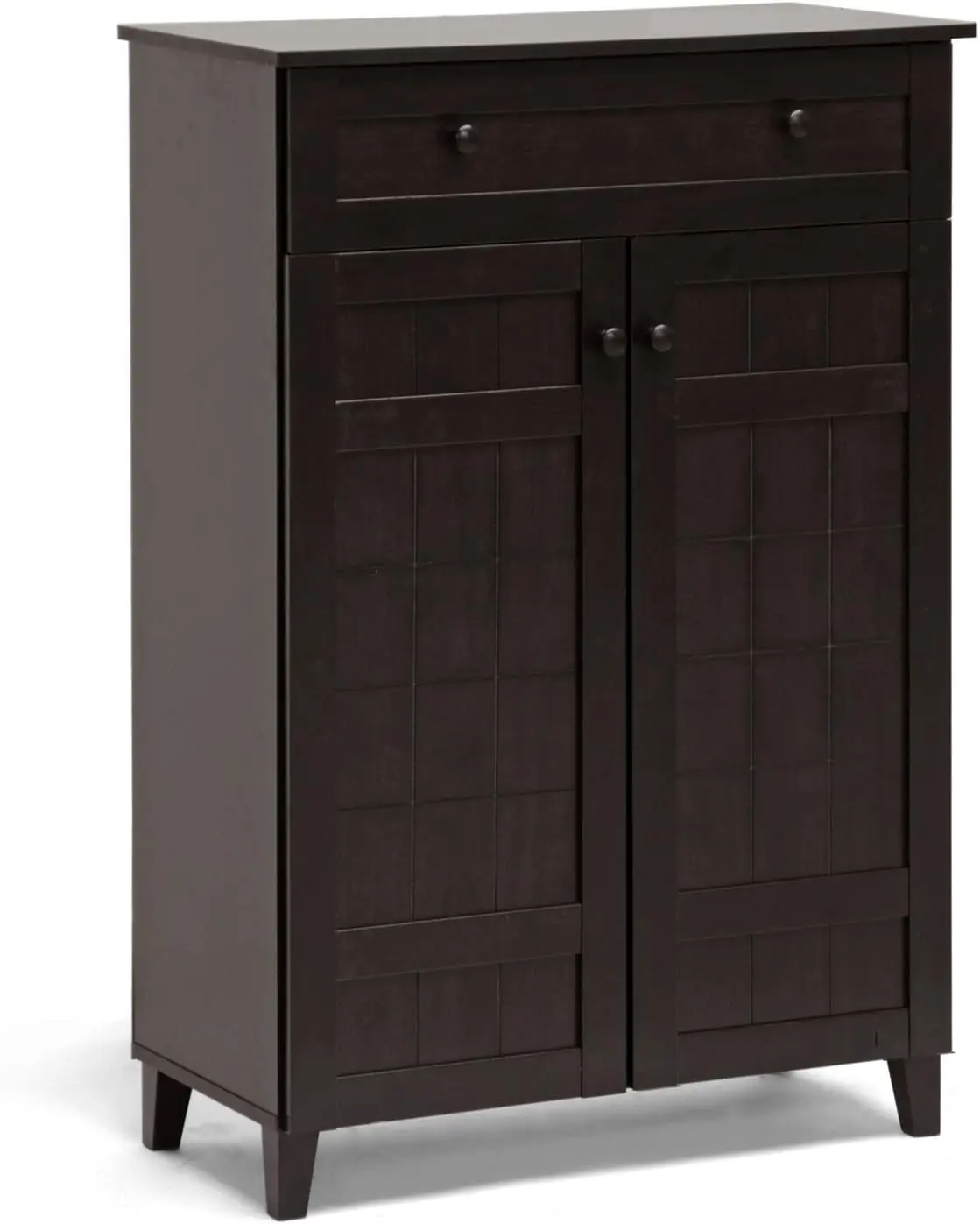 Studio Glidden 1- Drawer Shoe Storage Cabinet, Dark Brown (91-4518-HiT)