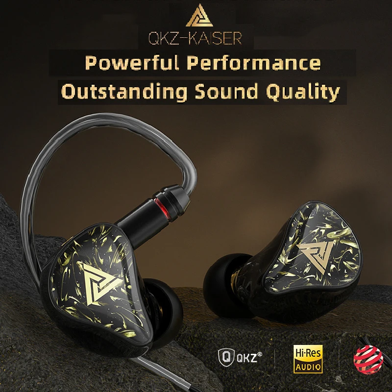 

Новые проводные Hi-Fi наушники QKZ Kaiser 2026 для спорта и гонок, стереофонические с глубокими басами, шумоподавлением, микрофоном, внутриканальные