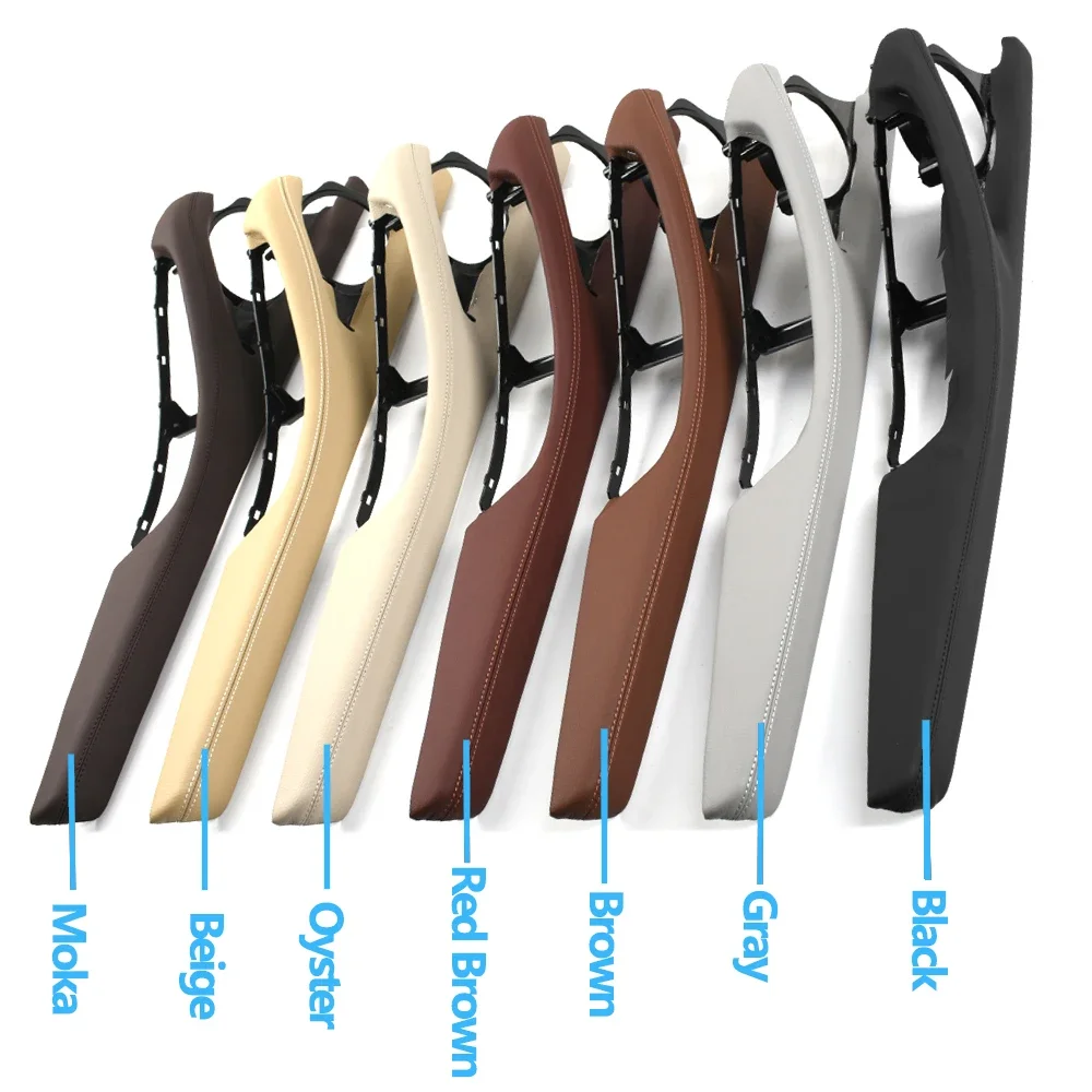 LHD RHD مسند ذراع الباب الداخلي إطار خارجي من الجلد يدعم BMW 5 Series F10 F11 F18 520 523 525 528 530 535 #2