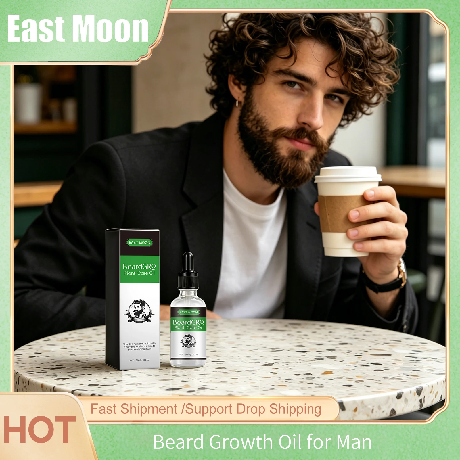 Beard Essential Oil Growth Nourishing Softener Thicker Moisture Smooth Skin Avoid Knotting Men Grooming Beard Care Liquid 30ml