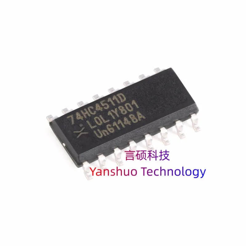 10PCS 74HC4511D,653  100% original, BCD to 7-stage latch decoder driver chip