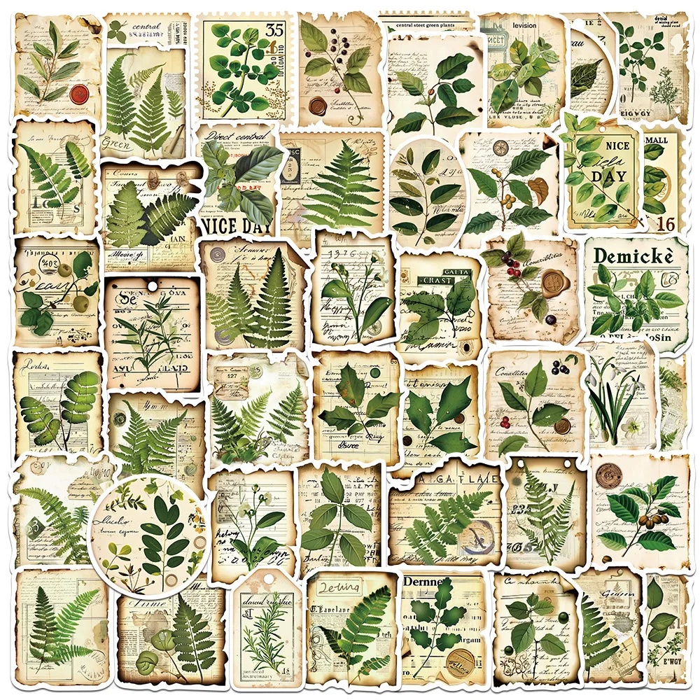 

10/50PCS Plant label Sticker Aesthetic Decorative Graffiti Decal Luggage Laptop Cup Phone Guitar Scrapbook Children's stickers