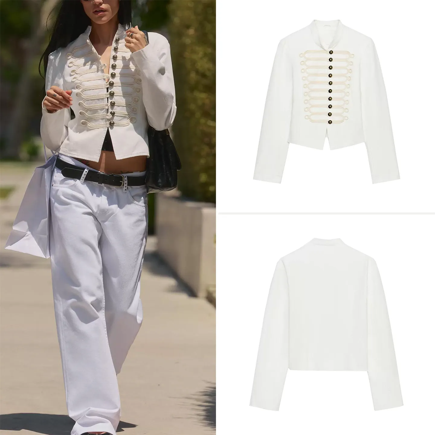 

Slim Fit Napoleon Style Long Sleeve round Neck Fashion Outerwear for Women New 2026 Summer Commute Style Shirt Zadata Brand