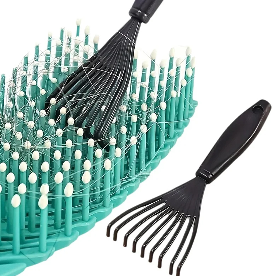  Hair Brush Cleaner Tool,Plastic Rake Hair Comb Cleaner Hair Dirt Remove Comb Brush clean Tool for Home Salon Black 