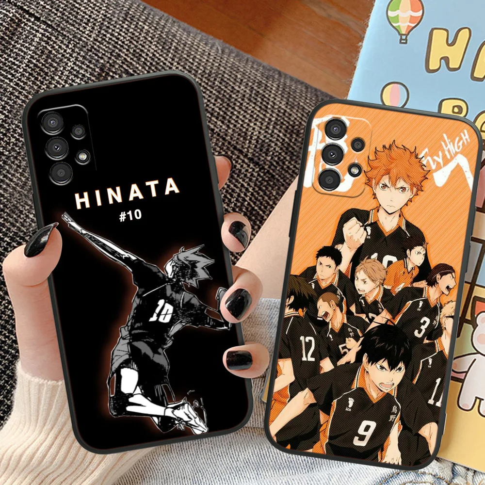 Haikyuu Hinata Shoyo Phone Case For Samsung A34 35 42 50 51 52 53 54 A55 A60 A70 A71 A72 A73 A80 A81 A90 A91 Black Cover Soft