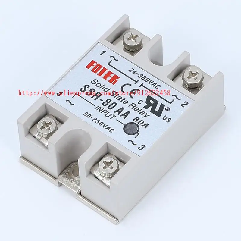 10PCS SSR-80AA FOTEK Single-Phase Solid State Relay 80A AC control AC SSR80AA