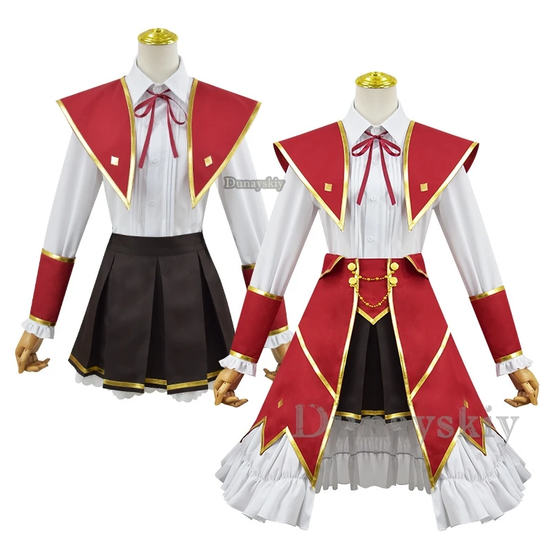 Yumiella Dolkness Anime Villainess Level 99 Cosplay Costume Clothes Wig Uniform Cosplay Free Gift School Uniform Unisex Set