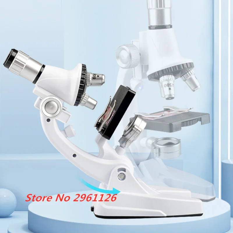 Optical Triple Zoom 1200X HD Lenses Scientific Experiment Microscope Intelligent Fill Light High Definition lmaging Microscope