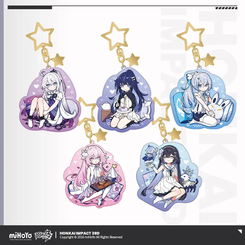 

[Genuine] miHoYo Game Honkai Impact 3rd The Little Bit Lawmaker Series Metal Pendant Elysia Bronya Key Chain Cosplay Xmas Gifts